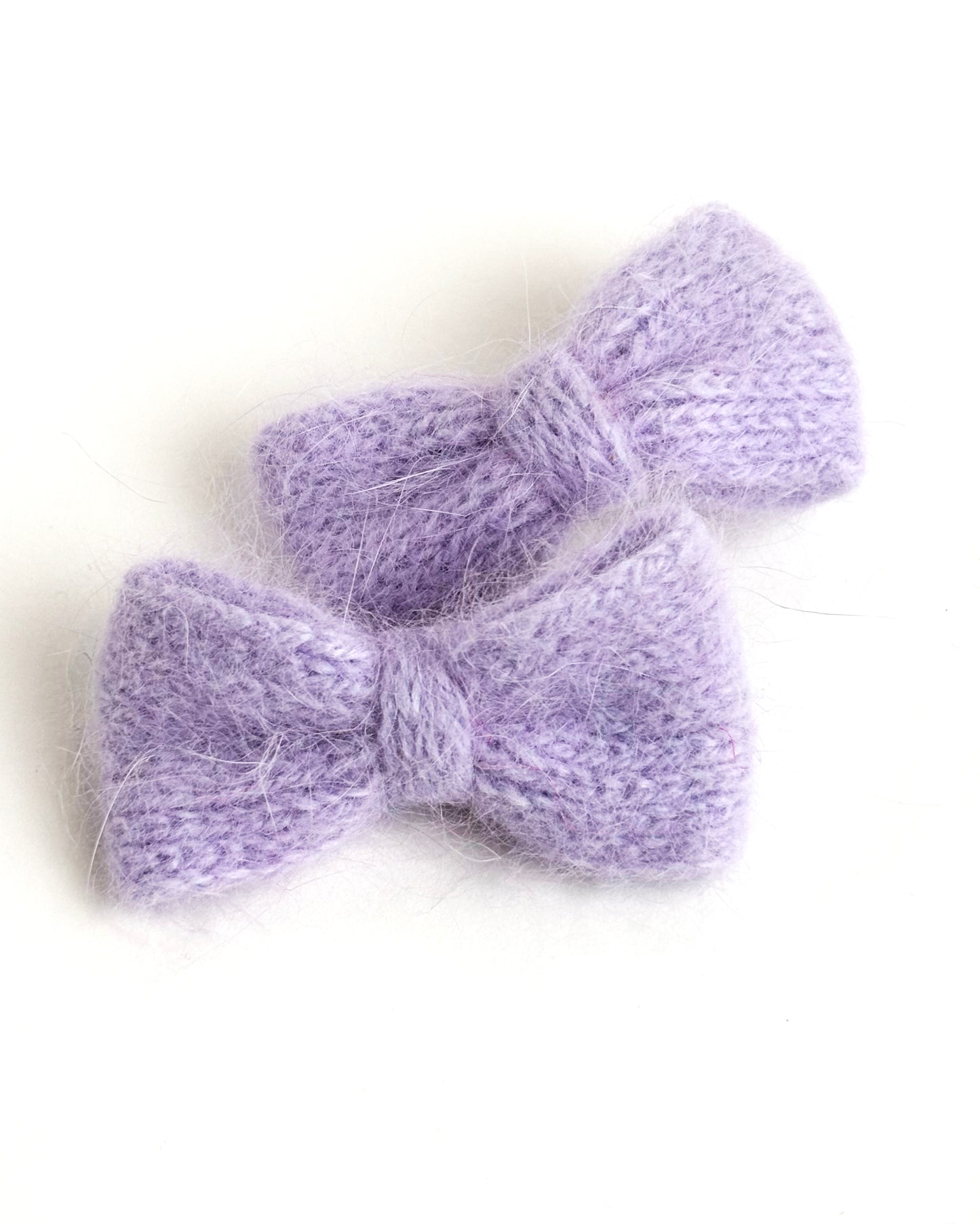 Mollette Fiocco lavorate a maglia